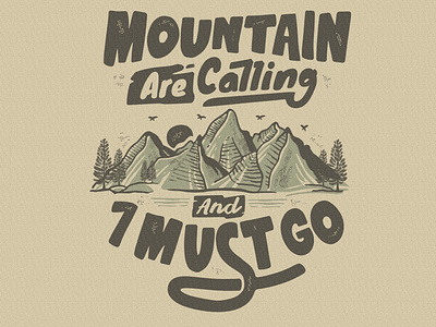 Mountain Are calling vintage design