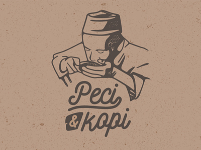 Peci and coffee vintage logo design branding coffee design drawing graphic design illustration lettering logo typography vector vintagedesign