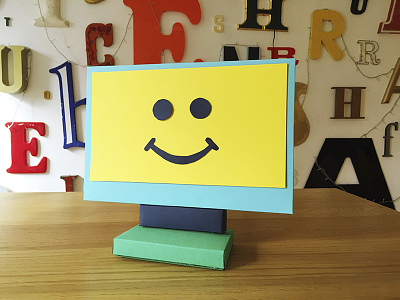 Happy Desktop desktop friday happy imac paper sculpture