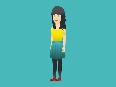 Lady Character 01 animation gradient lady rigging vector