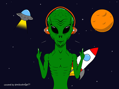 Alien invasion alien design funart graphic design illustration inspiration logo music sketchbook space vector vektor art