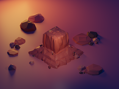 Low Poly Stone Formation 3d 3dillustration blender blender3d design isometric low poly lowpoly lowpolyart