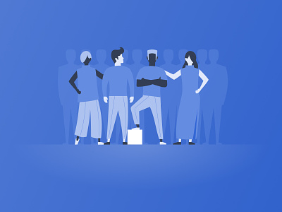 GROUP | Illustration agente blue illustration monochrome people