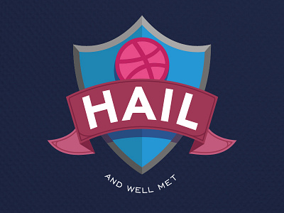 Hail, and well met! debut design first invite logo shield