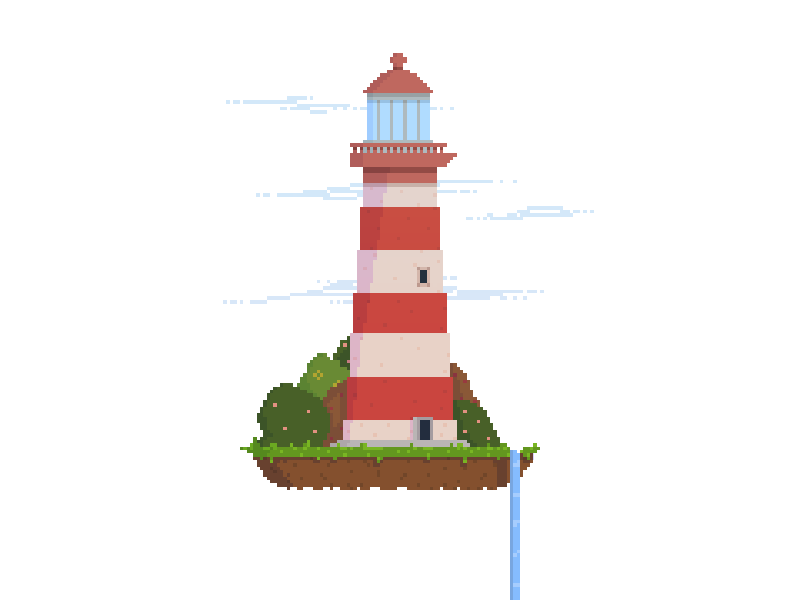 Lighthouse Island animated art gif illustration island lighthouse pixel