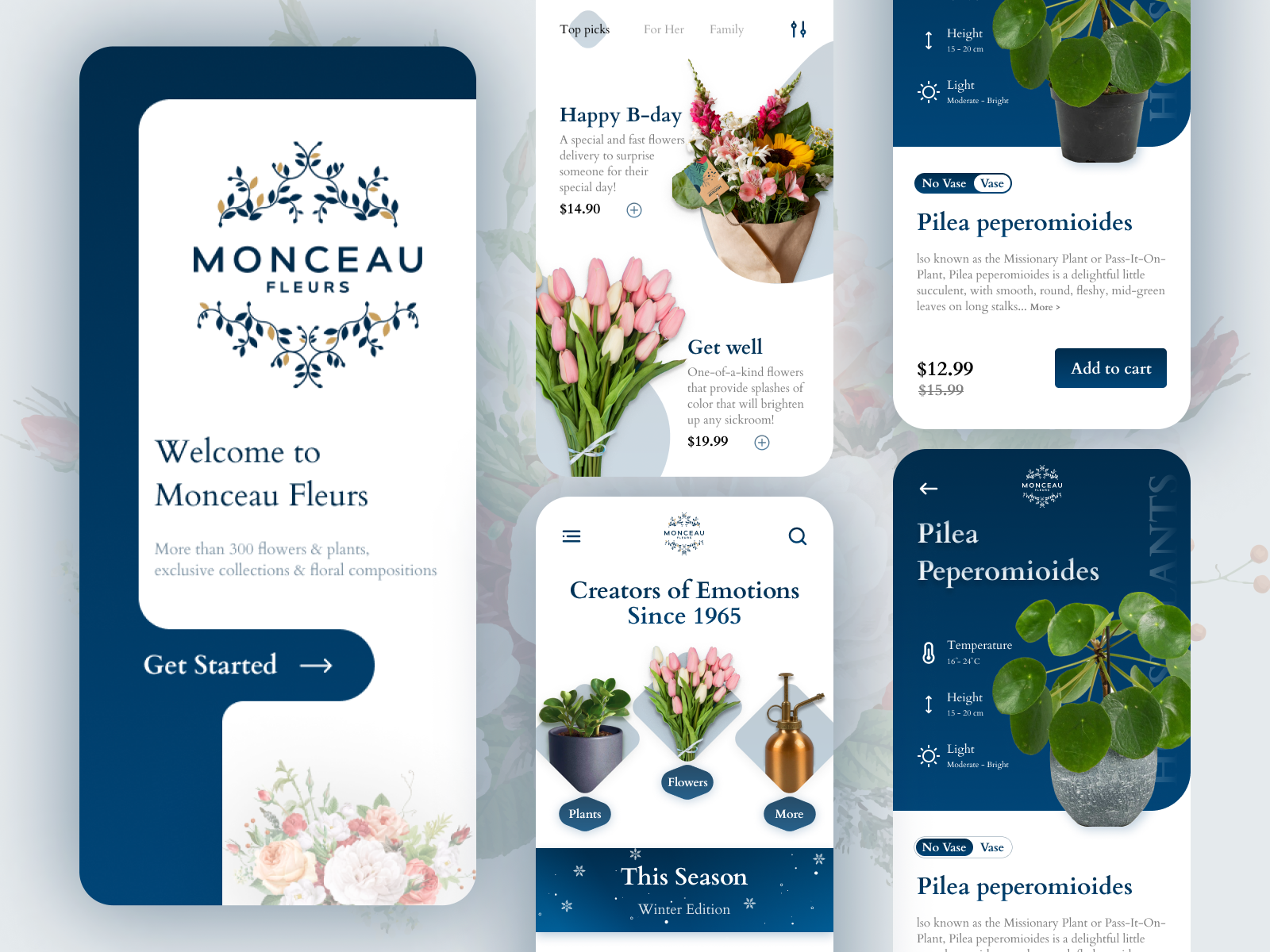 Mobile App for Flower & Houseplant Shop - Concept by Tom R.W. on Dribbble