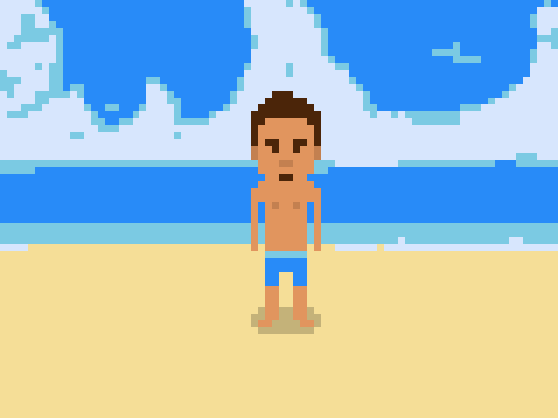 8bit Beach Man 8bit pixel