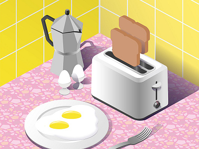 Breakfast breakfast illustration isometric