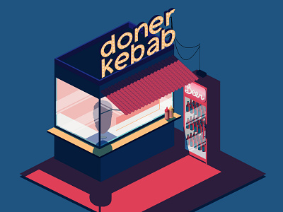 Doner Kebab doner fast food illustration isometric kebab street food tasty