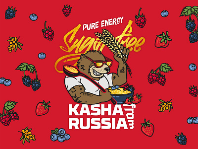 Kasha from Russia branding cartoon characterdesign food foodtruck graffity illustraion logodesign
