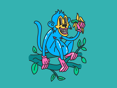 Monkey dude character graffity illustration monkey