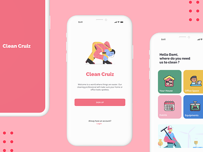 Cleaning App UI Design app design ui