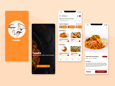 Foodie- Food Delivery App design ui