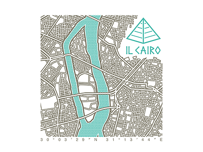 Il Cairo cairo city egypt illustration map poster print travel vectors