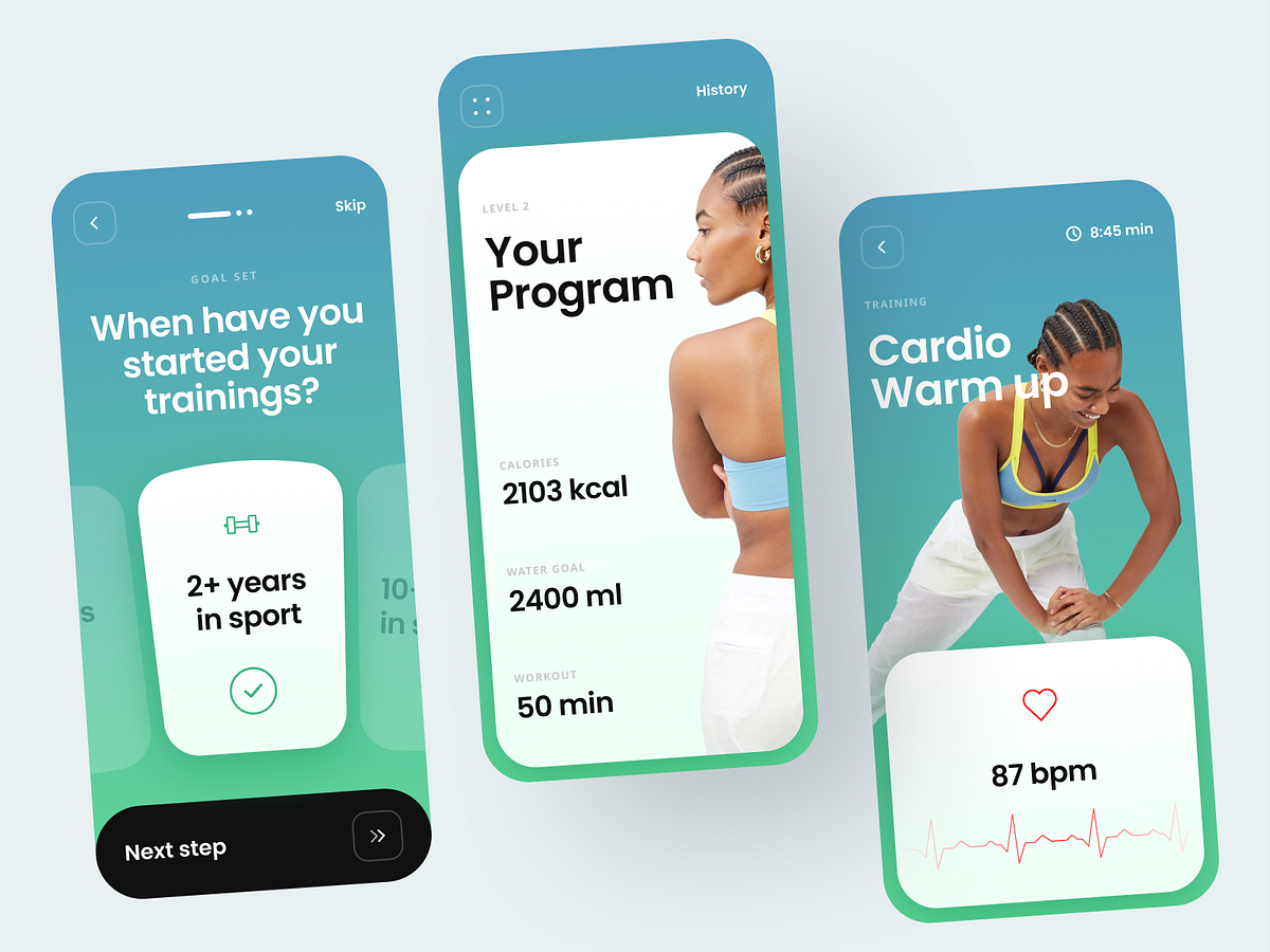 Fitness app landing page by SELECTO on Dribbble