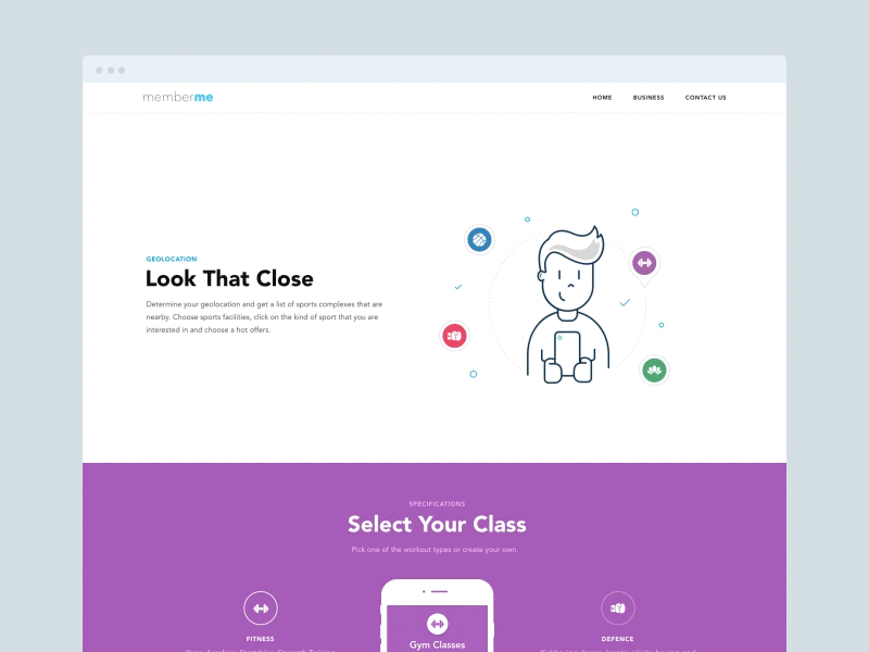 Landing page for Member Me
