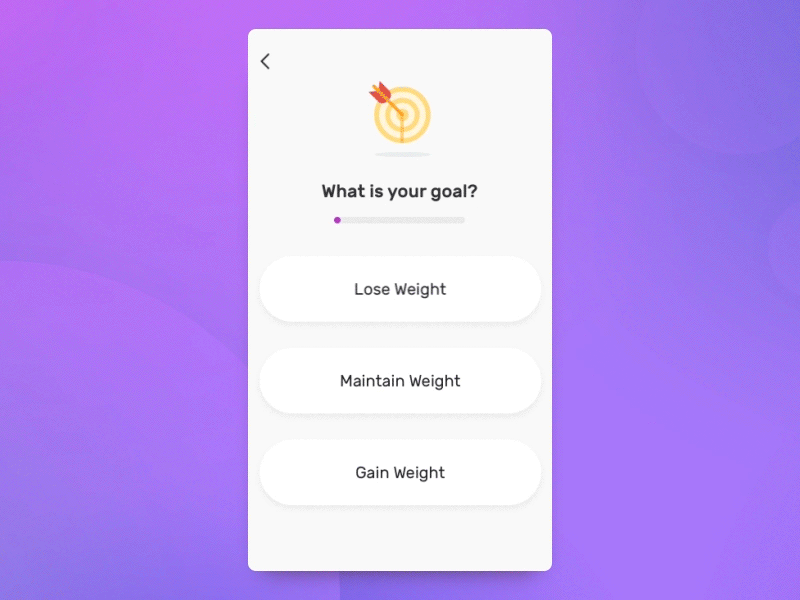 Fitness app onboarding process