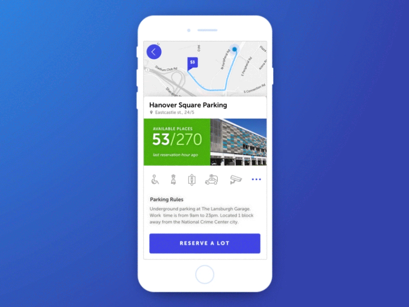 Parking search by SELECTO on Dribbble