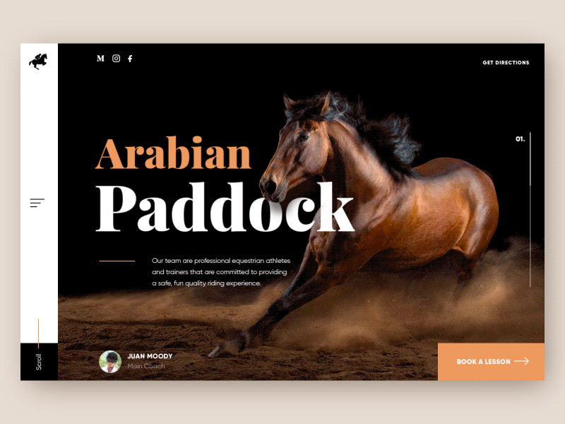 Jockey School animal animation motion banner interaction landing page motion scroll slider typography ui