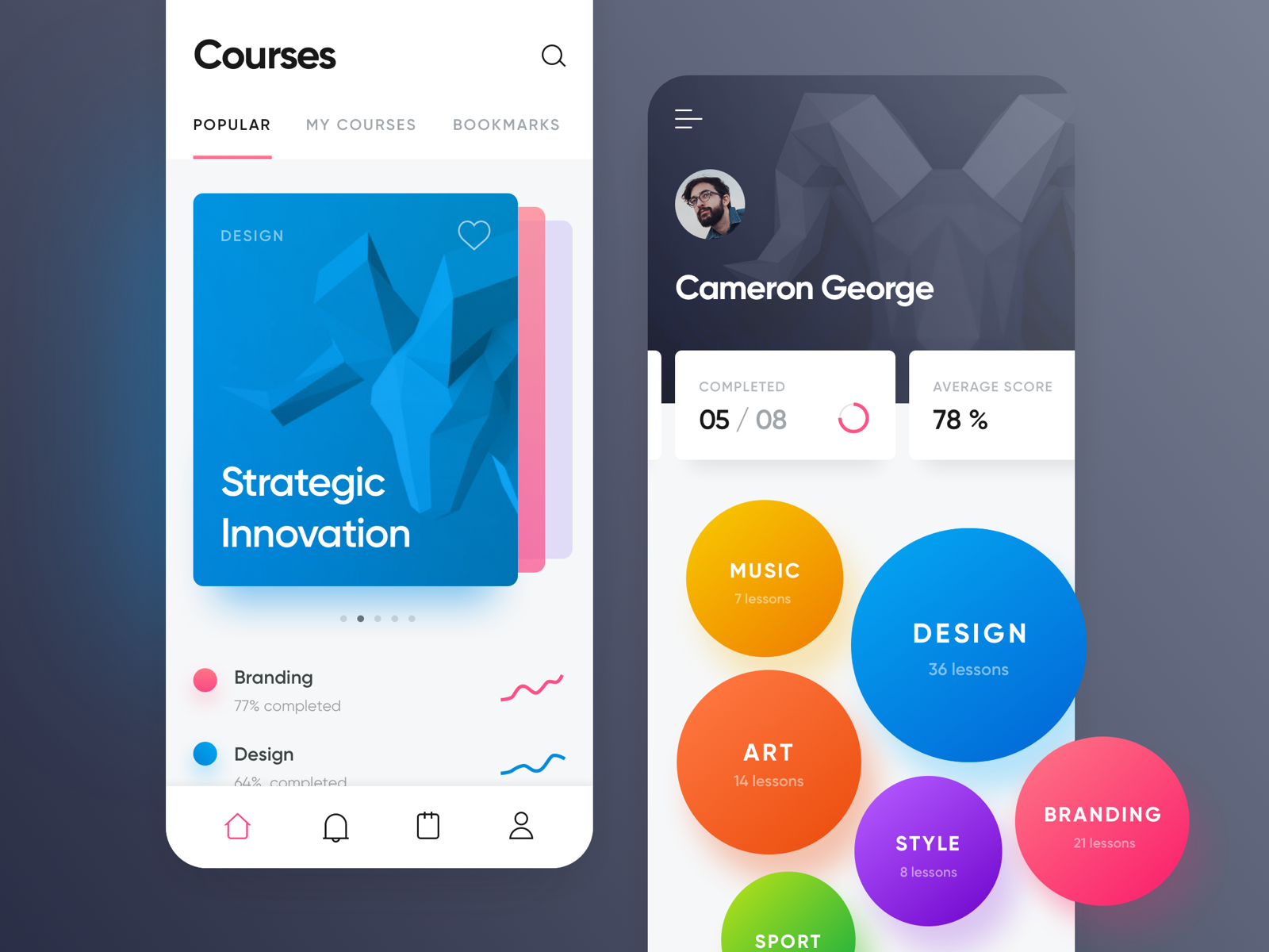 Course ui. Концепт дизайна ВК приложение. Элементы UI ВК. Course app UI Design. Тапбар UI.