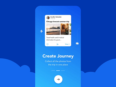 Travel app onboarding screens animation motion benefits onboard users illustration