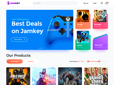 Jamkey Home basket card catalogue categories e commerce filter game gaming marketplace navigation price products selecto shop shopping web shop website