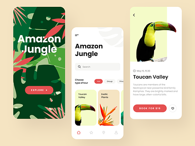 Amazon Jungle intro amazon jungle application cards date book expedition guide favorite filter home screen