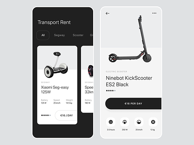 Electro transport rent app