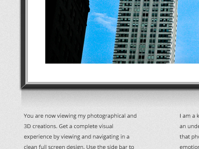 Picture frame photographer picture frame portfolio slider website