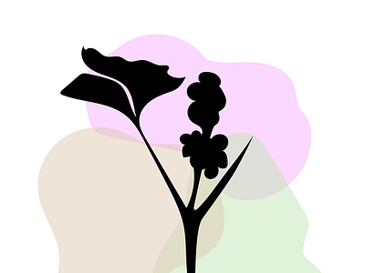 ilustration silhoute flower for decoration