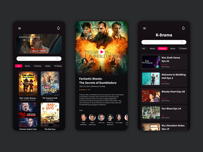 Movie Cinema UI Design mobile ui