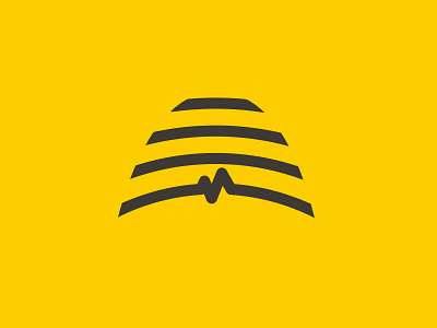 Unchosen Beehive Logo Mark beehive black concept healthcare heartbeat logo mark nursing utah yellow