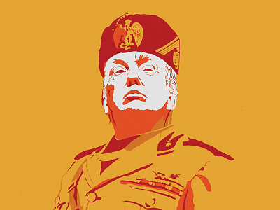 Trumpolini donald illustration mussolini orange trump yellow