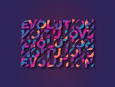 EVOLUTION branding font graphic design illustration lettering modern purple socialmedia