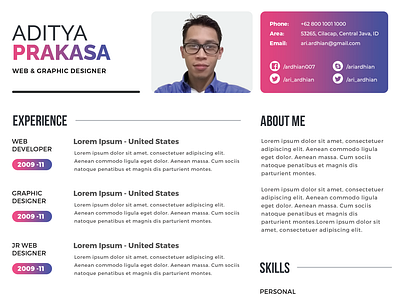 Resume Template ( White Purple Gradient )