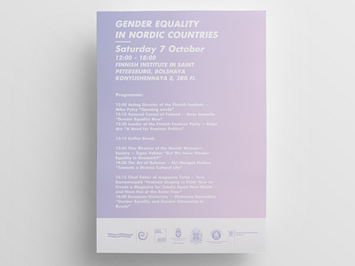 Gender Equality In Nordic Countries Design branding design equality finnish flat flat design gender gender equality gradient idenity logo nordic poster social social media social media design