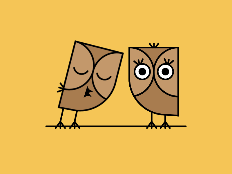 Owl's love animation couple cute gif illustration love lovely owl owls