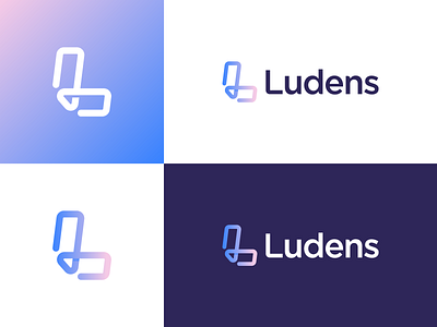 Ludens | Logo design abstract ai app logo ar vr assistant branding branding logo identity digital for sale human interface intelligence l letter l logo unused virtual assistant vr branding vr design