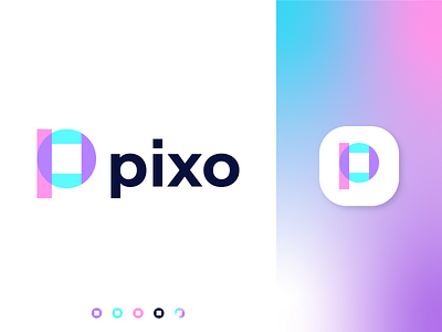 Pixo | Logo design app app logo branding circle gradient logo camera logo idea logo identity objectives p letter photo photo shop photographers photoshop pixel art pixel logo pixel perfect square stock symbol