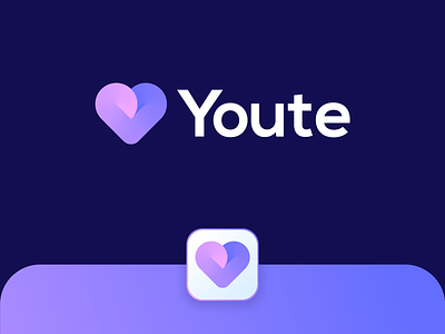 Youte | Logo design 2d art app branding branding and identity date app dating app heart icon identity branding logo design logo design branding logotype love
