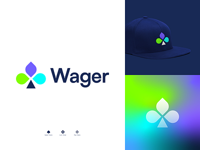 Wager | Logo design blockchain branding branding and identity casino clover crypto design game logo gaming identity identity branding illustration logo logo design logo design branding logotype play logo