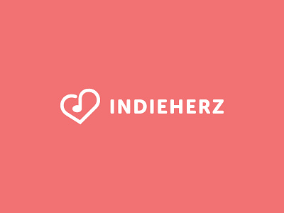 Indieherz Logo branding design heart logo note