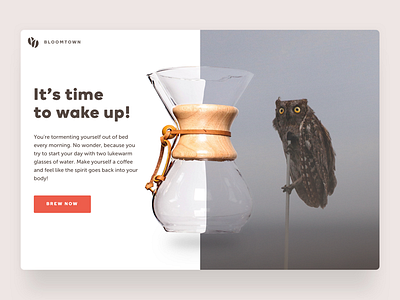 Good Morning challenge coffee design landing page owl quick ui