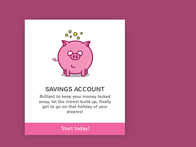 Savings Account User Interface clean clean design flat flat design illustrator minimal minimal design user interface