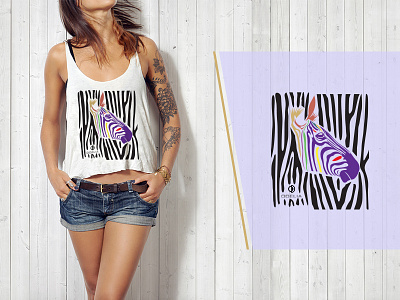 Creative Zebra clothing design dribbble fashion female print tshirt zebra