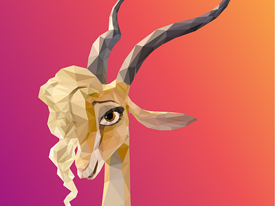 Zootopia Gazelle animal animal art freelance design freelance designer fuschia gazelle graphic design graphic art graphic artist illustration illustration art lowpoly lowpolyart lowpolygon orange purple zootopia