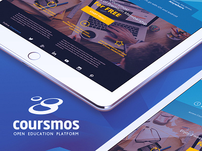 Startup Coursmos - open education platform blue brending california coursmos education redesign shot startup ui ux web design website