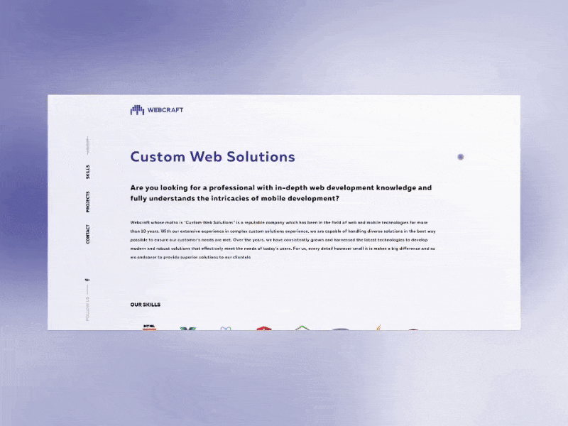 Webcraft backend bussines developer frontend site ui ux vue web webdesign website