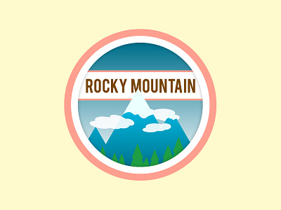 Rocky Mountain badge icon illustration mountain rocky