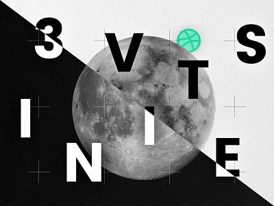 III Invites black dribbble free invite lunar moon new prospect space typography white